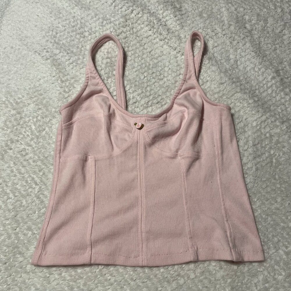 Universal Thread Pink Contour Ribbed Corset Lounge Tank Top M